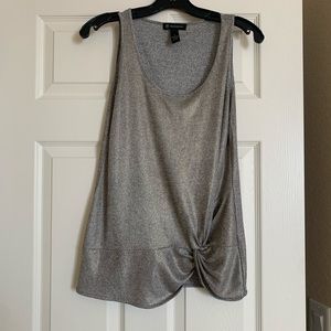 International Concepts Silver Metallic Blouse Too